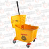 CARRITO CUBO DE PLASTICO AMARILLO CON ESCURRIDOR WINCO MBP-36